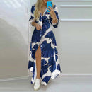 2022 New Long Shirt Dress Women Single Breasted Button Lapel Long Sleeve Dress Spring Summer Letter Print Oversized Robe Dresses