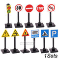 Marumine Traffic Road Sign Light Lamp Block Brick City Street View Accessories Signpost Barrier Speed Limit Indicator Warning