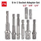 Drill Socket Adapter 1/4&#39;&#39; Hex Shank Extension for Impact Driver 1/2&#39;&#39; 3/8&#39;&#39; 1/2&#39;&#39; Square Head Drill Bit Adapter Set Hand Tools