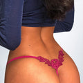 Bloemen Geborduurde Sexy Slipje Lage Taille G String Verleiding Dunne Vrouwen Ondergoed Naadloze Sex Hollow Out Slips Thong