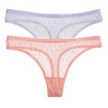 2PCS/Set Lace Sexy G-String Thongs Transparent Women&#39;s panties Low-Waist Female Underpants Mesh Perspective Briefs Lingerie M-XL