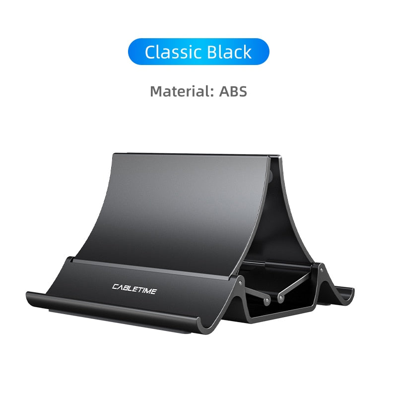 CABLETIME Vertical Laptop Stand Heat Dissipation Non-slip Silicone Gravity Holder for MacBook Surface iPad Tablet Stand C418