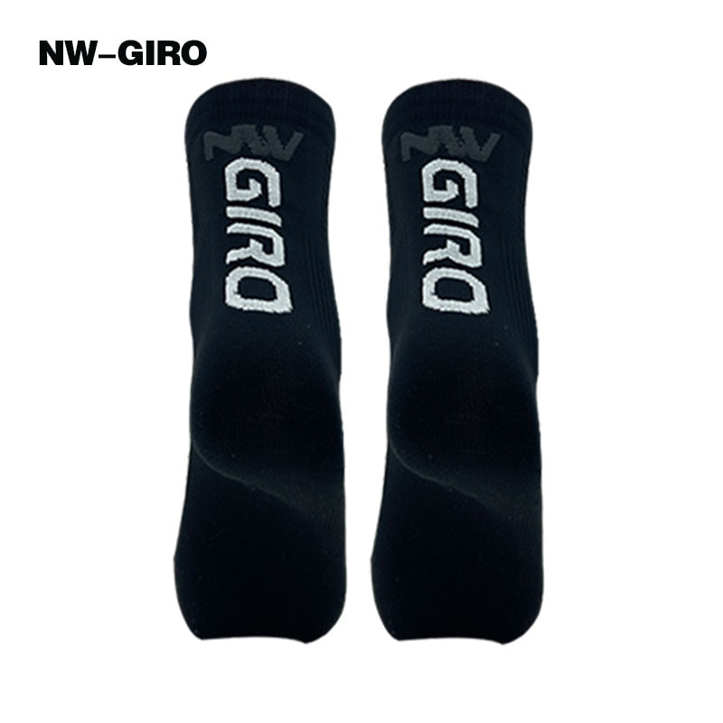 NW-GIRO 2022 New Cycling Socks Bike Nurse Compression Road Bike Running Mtb Knee-high White Sports Funny Brand Black