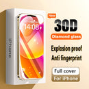 30D Diamond New upgrade Full Cover Screen Glass For iPhone 13 14 12 11 Pro Max Mini XR X XR XS Tempered Glass Screen Protector