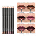 6 12Pcs/Set Waterproof Pencil Lipstick Set Pen Matte Lip Liner Long Lasting Makeup Pens Easy to Wear Non-stick Cup карандаш для