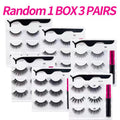 3Pairs Magnetic Eyelashes Handmade Mink Eyelash Magnetic Eyeliner Beauty Makeup Set False Lashes Short Faux Cils No Glue Needed