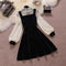 Neploe Vintage Velvet Black Dress Stand Neck Lantern Sleeve Party Robe High Waist Slim Vestidos Korean Elegant Dresses Women