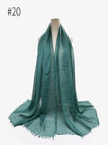 Pleated Plain Hijab Scarf Muslim Women Cotton Crinkle Headband Veil Scarves 2021 Fashion Islamic Headscarf Head Wraps Turban