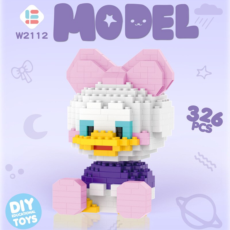 Disney DIY LinaBell assembly buildding blocks Goofy Pluto Anime Mini Action Figures Educational Toys kids Birthday Gifts