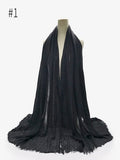 Pleated Plain Hijab Scarf Muslim Women Cotton Crinkle Headband Veil Scarves 2021 Fashion Islamic Headscarf Head Wraps Turban