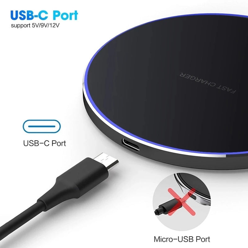 NEW 30W Fast Qi Wireless Charger Pad for iPhone 13 12 11 X Pro Max For Samsung Galaxy S21 S20 S10 S9 S8 Xiaomi Wireless Charging