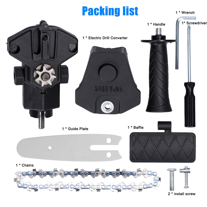 4/6 Inch Electric Drill Modified To Electric Chainsaw Tool Attachment Electric Chainsaws Accessory Set Woodworking Cutting Tool