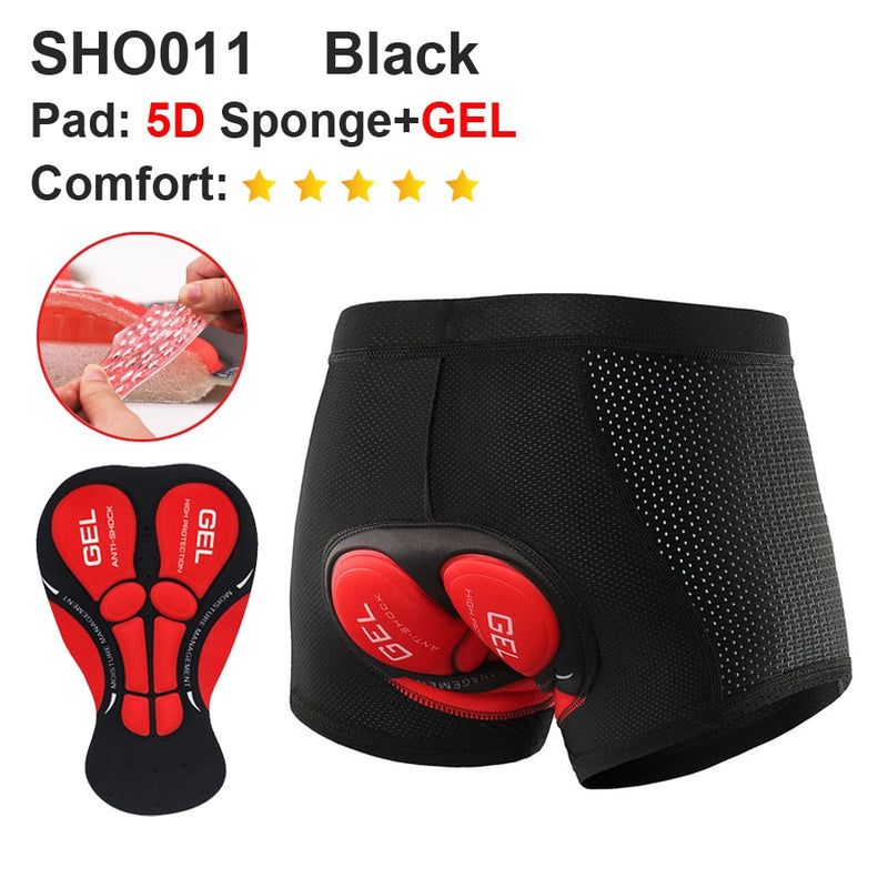 NEWBOLER Breathable Cycling Shorts Cycling Underwear 5D Gel Pad Shockproof Bicycle Underpant MTB Road Bike Underwear Man Shorts