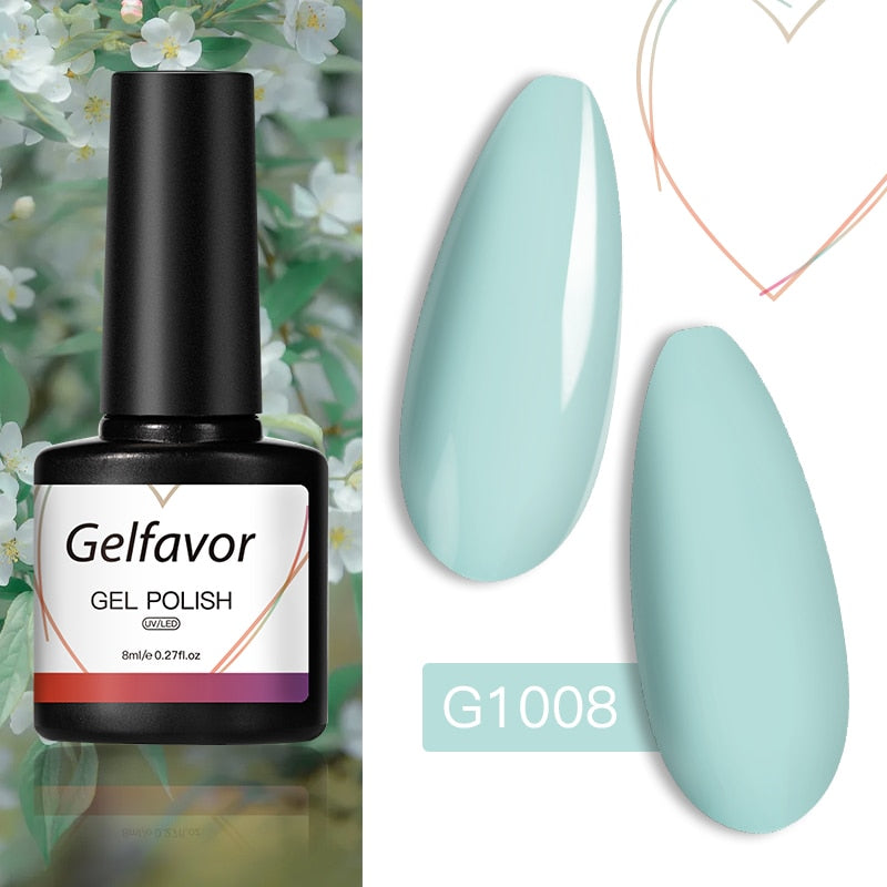 GELFAVOR Gel Nail Polish Glitter 8ML Semi-permanent Varnish Hybrid UV Nail Gel Polish For Manicure Nail Art Design Gel Varnishes