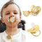 Name Initial Letter Baby Pacifier and Pacifier Clips BPA Free Silicone Infant Nipple Gold Bling Newborn Dummy Soother