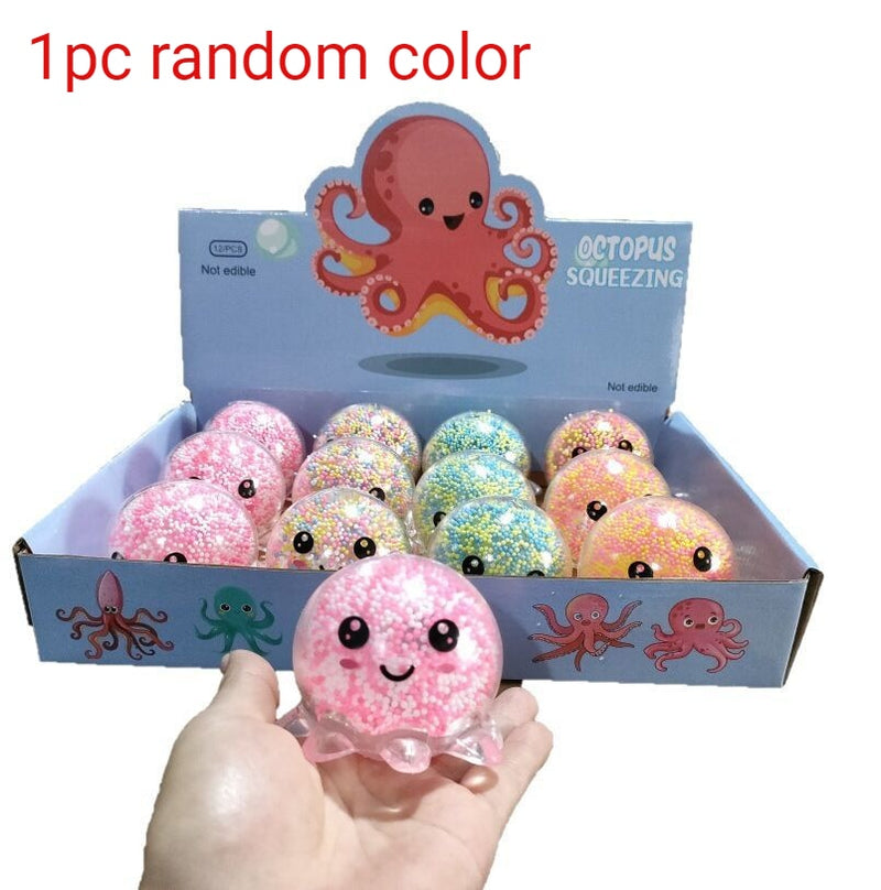 1PCS Glowing Light Squid Vent Ball Squeeze Toys Decompression Toy Bubble Octopus Ball Stress Relief Toy Gift for Kids