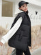 Women Thick Down Cotton Vest Winter Autumn Solid Puffer Waistcoat for Female Stand Collar Loose Sleeveless Vest Jacket Coat