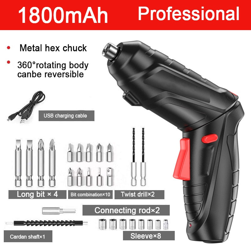 Electric Screwdriver Battery Rechargeable Cordless Screwdriver Powerful Impact Wireless Screwdriver Drill Electric Screw Driver