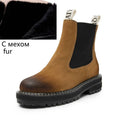 Women&#39;s Chelsea Boots Genuine Leather 2023 Autumn Winter Trend Thick-soled Women Ankle Boots All-match Marton Boots Ladies