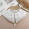 Linbaiway 2022 Lace Chiffon Doll Fake Collar Ladies Shawl Wrap Removable Detachable Embroidered False Collar Clothes Accessory