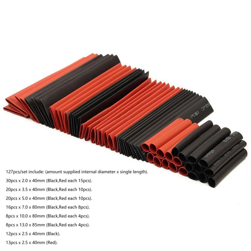 100Pcs Heat shrink tube kit Insulation Sleeving Polyolefin Shrinking Assorted Heat Shrink Tubing Wire Cable