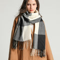 Luxury Plaid Scarf Winter Warm Cashmere Women Long Pashmina Foulard Female Scarves Lady Tassel Shawl Wraps 2022 Design New