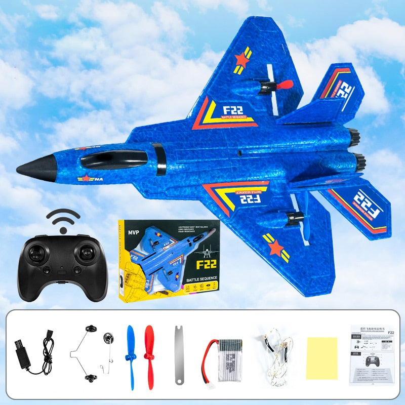 Rc Plane SU 57 Radio Controlled Airplane with Light Fixed Wing Hand Throwing Foam Electric Remote Control Plane toys for kids