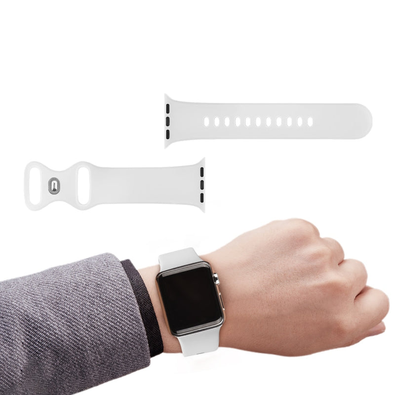 Silicone Bracelet Band For Apple Watch Strap 8 7 6 5 4 3 2 SE 42MM 38MM 44MM 40MM Strap For iWatch 41MM 45MM Smart Watch correa