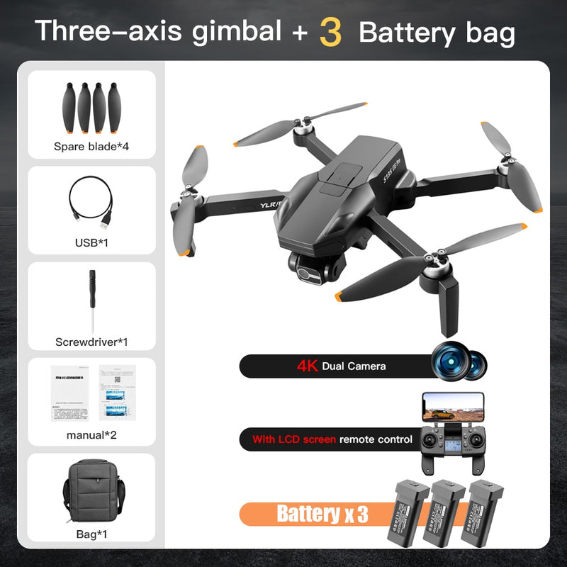 S135 PRO GPS Drone 4k Professional HD Camera Three-Axis Gimbal Anti-Shake HD Aerial Photography OAS Brushless Quadcopter RC Dron