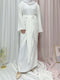 Ramadan Eid Fashion Puff Sleeve Muslim Abayas Robe Musulmane Abaya Elegant Silky Muslim Arab Worship Service Clothing Wy824