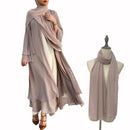Ramadan Open Chiffon Abaya Dubai Women Sash Marocain Kaftan Eid Hijab Long Robe Muslim Fashion Clothes Turkey Vestido De Mujer