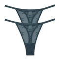 2PCS/Set Mesh Transparent Thong Women Panties Underwear Women Seamless G-String Female Underpants Intimates Lingerie S-XL