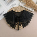 Linbaiway 2022 Lace Chiffon Doll Fake Collar Ladies Shawl Wrap Removable Detachable Embroidered False Collar Clothes Accessory