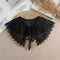 Linbaiway 2022 Lace Chiffon Doll Fake Collar Ladies Shawl Wrap Removable Detachable Embroidered False Collar Clothes Accessory