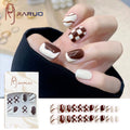 Fake Nails Art Nail Tips Press on False with Designs Set Full Cover Artificial Short Packaging Kiss Display Clear Tipsy Stick