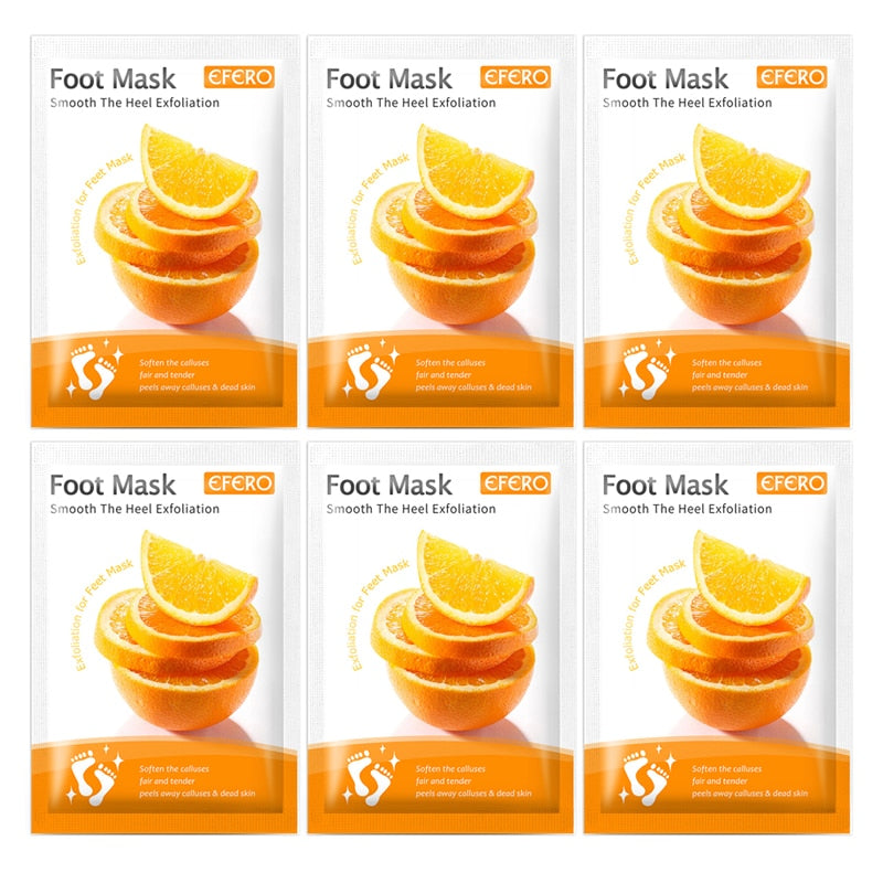 PUTIMI 6packs Exfoliating Foot Mask Feet Peeling Mask Spa Socks Smooth Dead Skin Remover Moisturizing Whitening Foot Mask