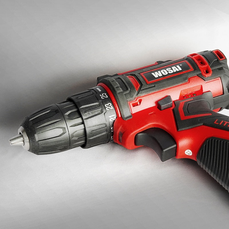 WOSAI 12V Max Electric Screwdriver Cordless Drill Mini Wireless Power Driver DC Lithium-Ion Battery 3/8-Inch 2-Speed