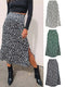 2022 New Sexy Leopard Print Chiffon Split Skirt Casual Fashion Long Skirts for Women Spring Summer Zip Elegant Female Skirt