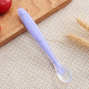 Baby Soft Silicone Spoon with Storage Box Candy Color Temperature Sensing Spoon Children Food Feeding Dishes Feeder Appliance