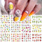 12 Designs Nail Stickers Set Mixed Floral Geometric Nail Art Water Transfer Decals Sliders Flower Leaves Manicures Decoration
