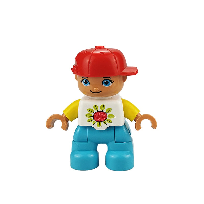 Big Size Action Figures City Princess Policemen Family Building Block Doll Character Accessory Toys Assembly Children Kids Gift