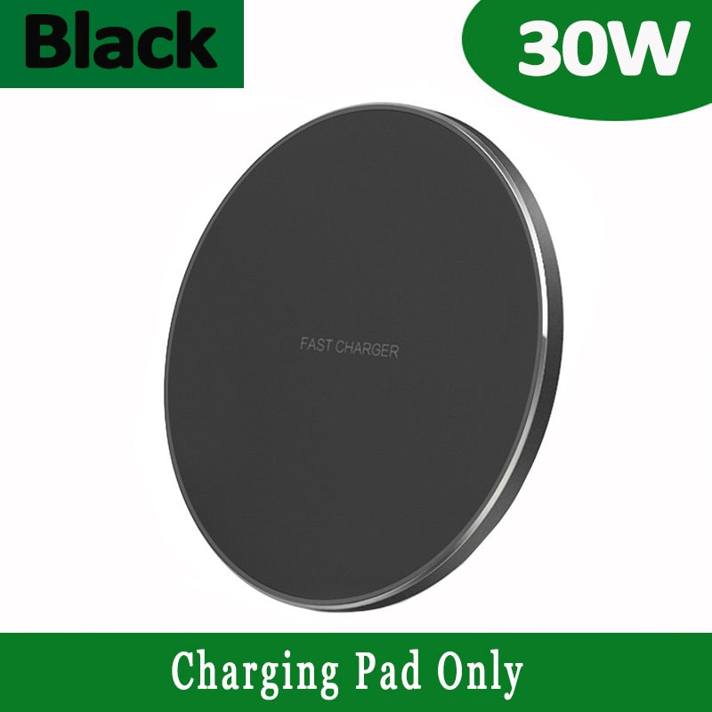 NEW 30W Fast Qi Wireless Charger Pad for iPhone 13 12 11 X Pro Max For Samsung Galaxy S21 S20 S10 S9 S8 Xiaomi Wireless Charging