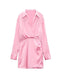 TRAF Women Fashion With Gathered Satin Mini Dress Vintage V Neck Long Sleeve Female Dresses Vestidos Mujer