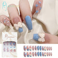 Fake Nails Art Nail Tips Press on False with Designs Set Full Cover Artificial Short Packaging Kiss Display Clear Tipsy Stick