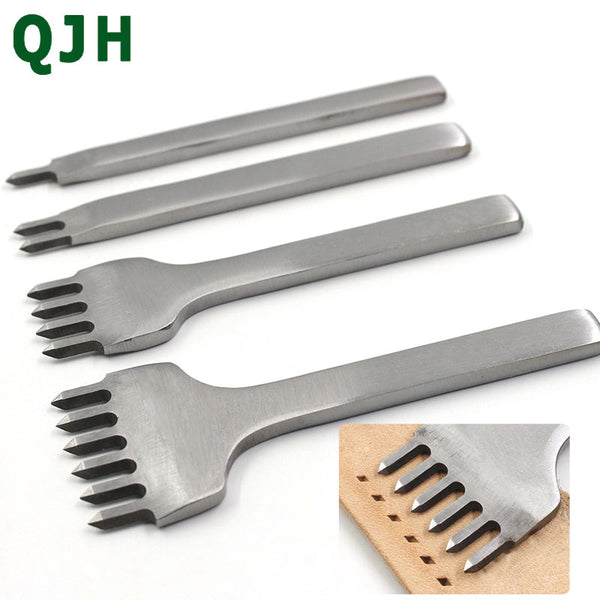 3/4/5/6mm Spacing Punch Tool For Leather Hole Punches Tool Lacing Stitching Sewing DIY Leather Craft Tools 1/2/4/6 Prong