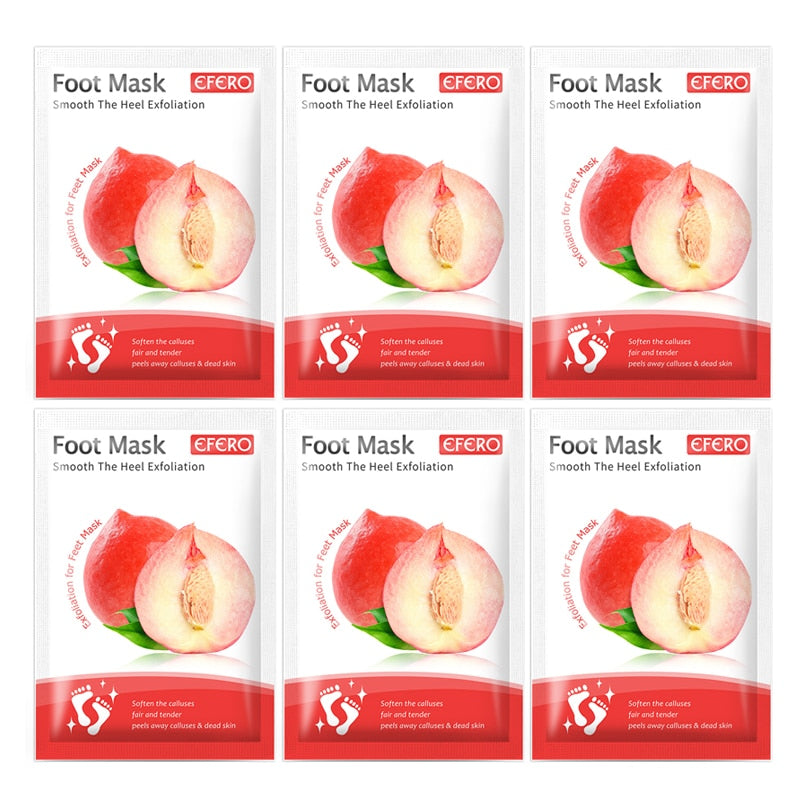 PUTIMI 6packs Exfoliating Foot Mask Feet Peeling Mask Spa Socks Smooth Dead Skin Remover Moisturizing Whitening Foot Mask