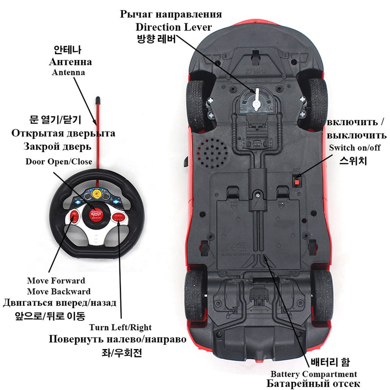 Large Size 1:14 Electric RC Car Remote Control Cars Machines On Radio Control Vehicle Toys For Boys Door Can Open 6066