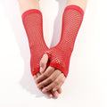 1 Pair Sexy Women Party Neon Fishnet Fingerless Long Gloves Sun Protection Sleeves Mesh Lace Thin Gloves Summer Arm Warmer