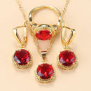 2022 Sell Well Wedding 925 Mark Jewelry Sets Black Zircon Dangle Earrings And Necklace Ring 3 Piece Set women Trendy Costume