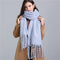 2022 New Women Plaid Scarf Winter Pashmina Shawls Cashmere Thick Wraps Lady Tassel Warm Scarves Rainbow Hairy Bufanda
